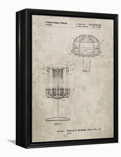 PP782-Sandstone Disc Golf Basket Patent Poster-Cole Borders-Framed Premier Image Canvas