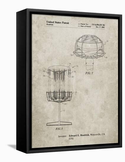 PP782-Sandstone Disc Golf Basket Patent Poster-Cole Borders-Framed Premier Image Canvas