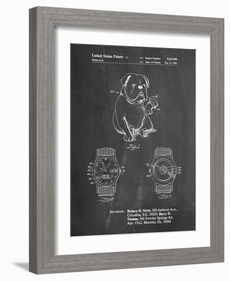 PP784-Chalkboard Dog Watch Clock Patent Poster-Cole Borders-Framed Giclee Print