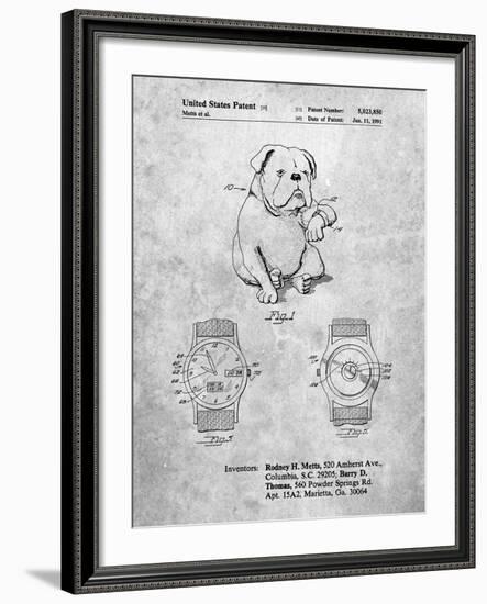 PP784-Slate Dog Watch Clock Patent Poster-Cole Borders-Framed Giclee Print