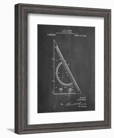 PP786-Chalkboard Drafting Triangle 1922 Patent Poster-Cole Borders-Framed Giclee Print