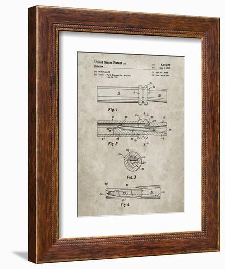 PP789-Sandstone Duck Call Patent Poster-Cole Borders-Framed Giclee Print