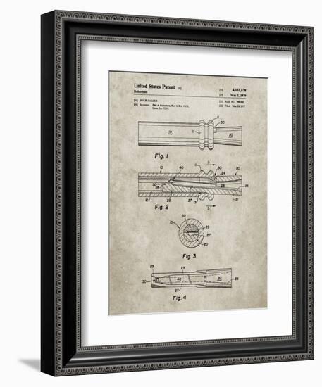 PP789-Sandstone Duck Call Patent Poster-Cole Borders-Framed Giclee Print