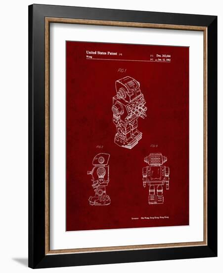 PP790-Burgundy Dynamic Fighter Toy Robot 1982 Patent Poster-Cole Borders-Framed Giclee Print