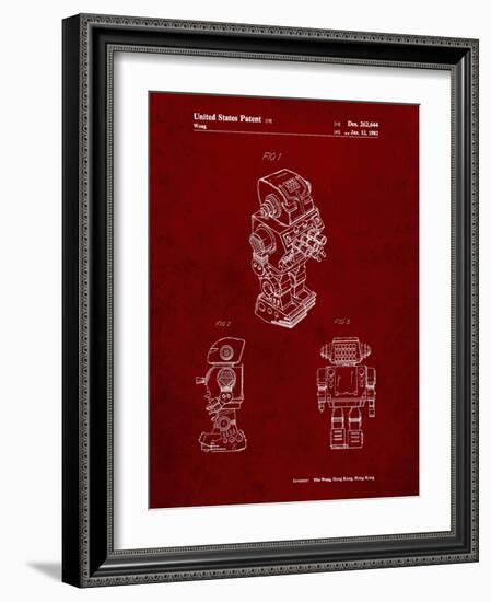 PP790-Burgundy Dynamic Fighter Toy Robot 1982 Patent Poster-Cole Borders-Framed Giclee Print