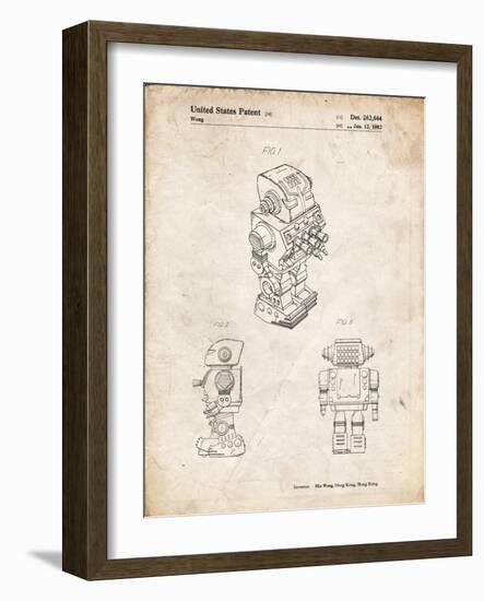 PP790-Vintage Parchment Dynamic Fighter Toy Robot 1982 Patent Poster-Cole Borders-Framed Giclee Print