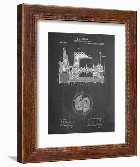 PP794-Chalkboard Edison Electrical Generator Patent Art-Cole Borders-Framed Giclee Print