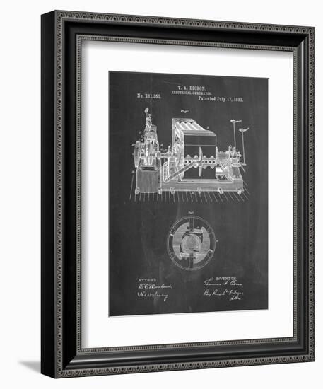 PP794-Chalkboard Edison Electrical Generator Patent Art-Cole Borders-Framed Giclee Print