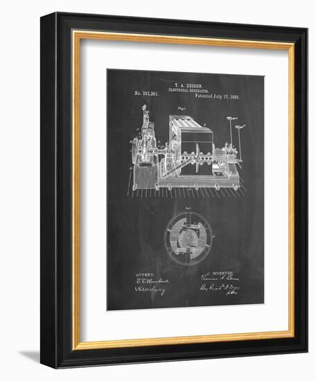 PP794-Chalkboard Edison Electrical Generator Patent Art-Cole Borders-Framed Giclee Print