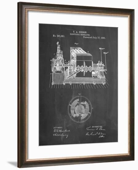 PP794-Chalkboard Edison Electrical Generator Patent Art-Cole Borders-Framed Giclee Print