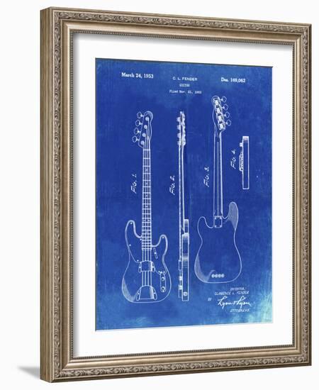 PP8 Faded Blueprint-Borders Cole-Framed Giclee Print