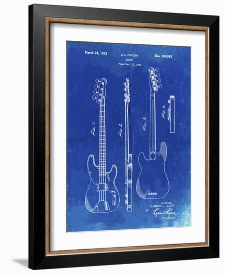 PP8 Faded Blueprint-Borders Cole-Framed Giclee Print