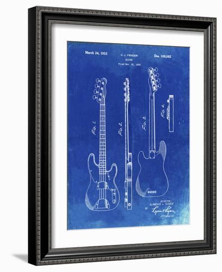 PP8 Faded Blueprint-Borders Cole-Framed Giclee Print