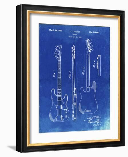 PP8 Faded Blueprint-Borders Cole-Framed Giclee Print