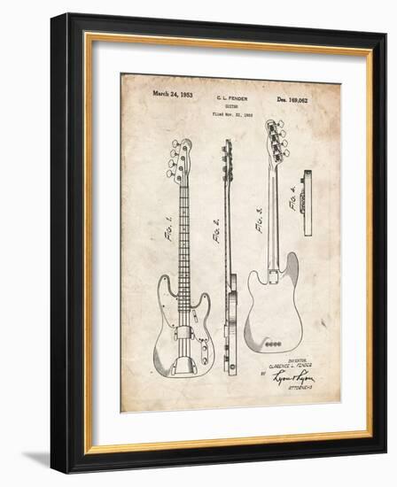 PP8 Vintage Parchment-Borders Cole-Framed Giclee Print