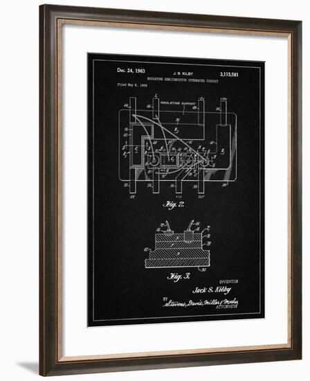 PP813-Vintage Black First Integrated Circuit Patent Poster-Cole Borders-Framed Giclee Print