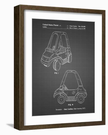 PP816-Black Grid Fisher Price Toy Car Patent Poster-Cole Borders-Framed Giclee Print