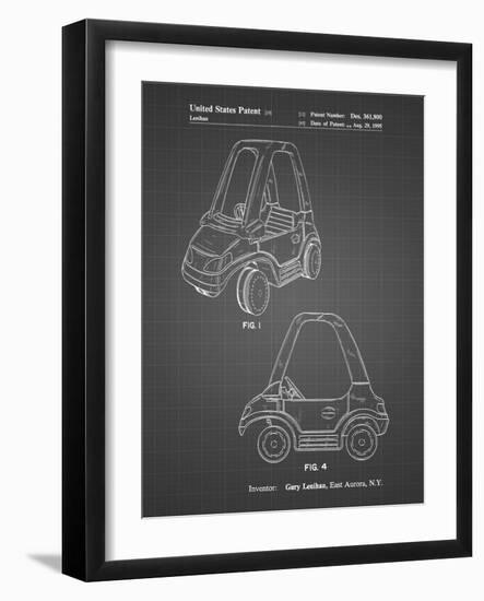 PP816-Black Grid Fisher Price Toy Car Patent Poster-Cole Borders-Framed Giclee Print