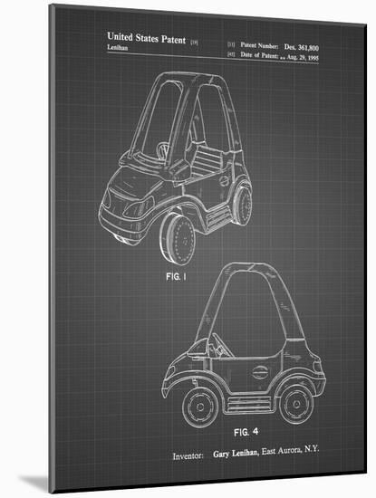 PP816-Black Grid Fisher Price Toy Car Patent Poster-Cole Borders-Mounted Giclee Print