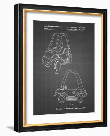 PP816-Black Grid Fisher Price Toy Car Patent Poster-Cole Borders-Framed Giclee Print