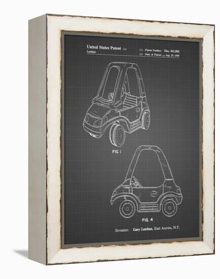 PP816-Black Grid Fisher Price Toy Car Patent Poster-Cole Borders-Framed Premier Image Canvas