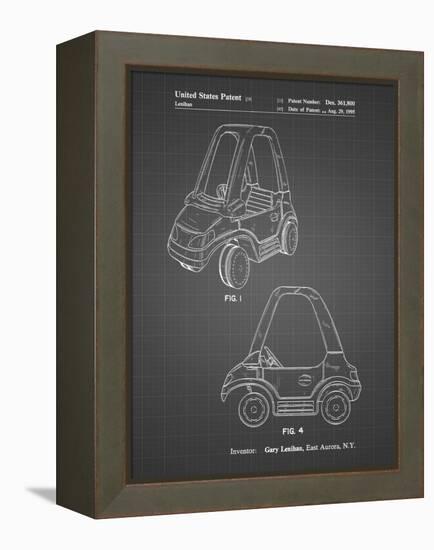 PP816-Black Grid Fisher Price Toy Car Patent Poster-Cole Borders-Framed Premier Image Canvas