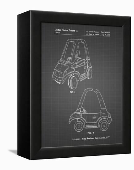 PP816-Black Grid Fisher Price Toy Car Patent Poster-Cole Borders-Framed Premier Image Canvas