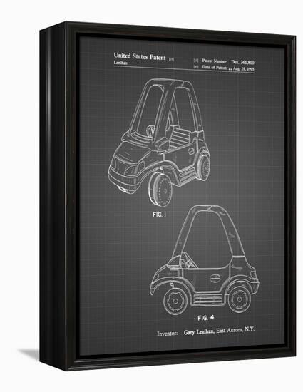 PP816-Black Grid Fisher Price Toy Car Patent Poster-Cole Borders-Framed Premier Image Canvas