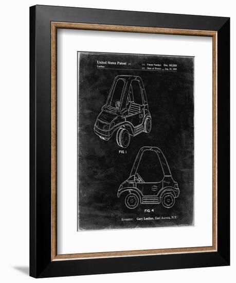PP816-Black Grunge Fisher Price Toy Car Patent Poster-Cole Borders-Framed Giclee Print