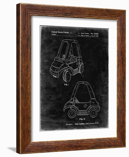 PP816-Black Grunge Fisher Price Toy Car Patent Poster-Cole Borders-Framed Giclee Print