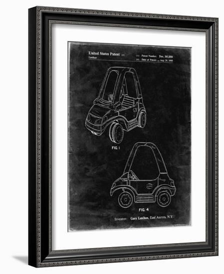 PP816-Black Grunge Fisher Price Toy Car Patent Poster-Cole Borders-Framed Giclee Print