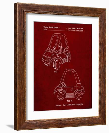 PP816-Burgundy Fisher Price Toy Car Patent Poster-Cole Borders-Framed Giclee Print