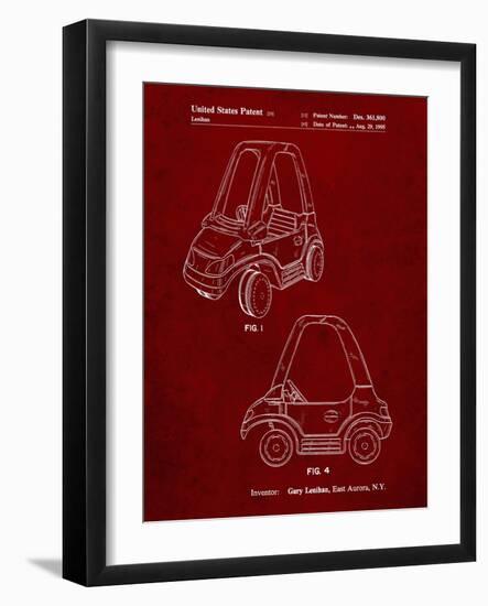 PP816-Burgundy Fisher Price Toy Car Patent Poster-Cole Borders-Framed Giclee Print