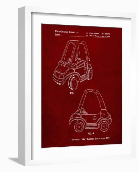 PP816-Burgundy Fisher Price Toy Car Patent Poster-Cole Borders-Framed Giclee Print