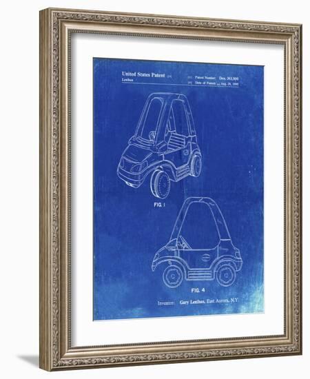 PP816-Faded Blueprint Fisher Price Toy Car Patent Poster-Cole Borders-Framed Giclee Print