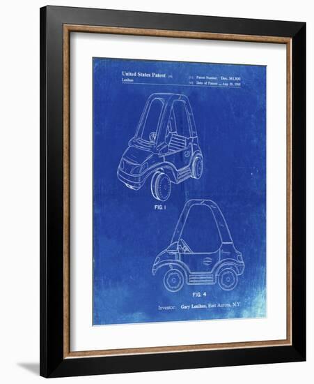 PP816-Faded Blueprint Fisher Price Toy Car Patent Poster-Cole Borders-Framed Giclee Print