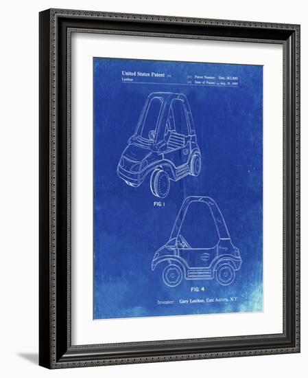 PP816-Faded Blueprint Fisher Price Toy Car Patent Poster-Cole Borders-Framed Giclee Print