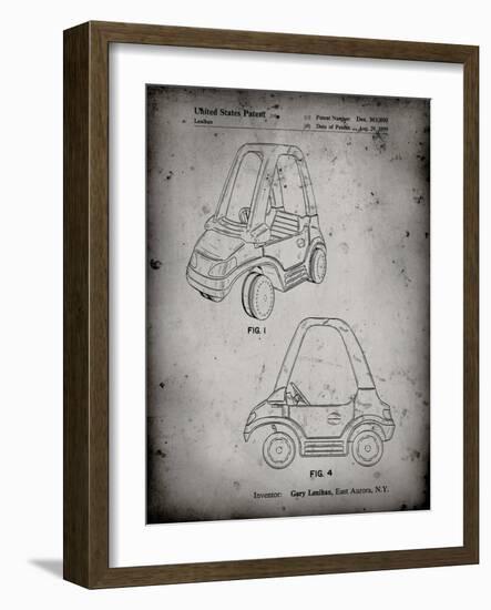 PP816-Faded Grey Fisher Price Toy Car Patent Poster-Cole Borders-Framed Giclee Print