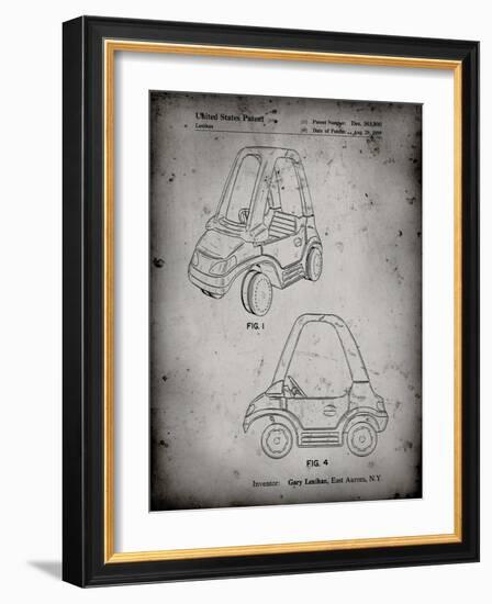 PP816-Faded Grey Fisher Price Toy Car Patent Poster-Cole Borders-Framed Giclee Print