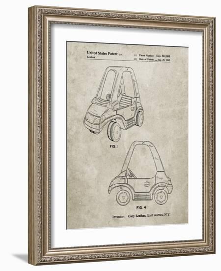 PP816-Sandstone Fisher Price Toy Car Patent Poster-Cole Borders-Framed Giclee Print