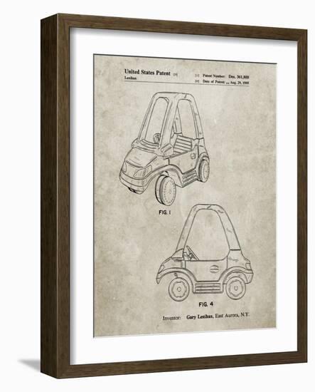 PP816-Sandstone Fisher Price Toy Car Patent Poster-Cole Borders-Framed Giclee Print