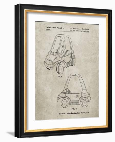 PP816-Sandstone Fisher Price Toy Car Patent Poster-Cole Borders-Framed Giclee Print