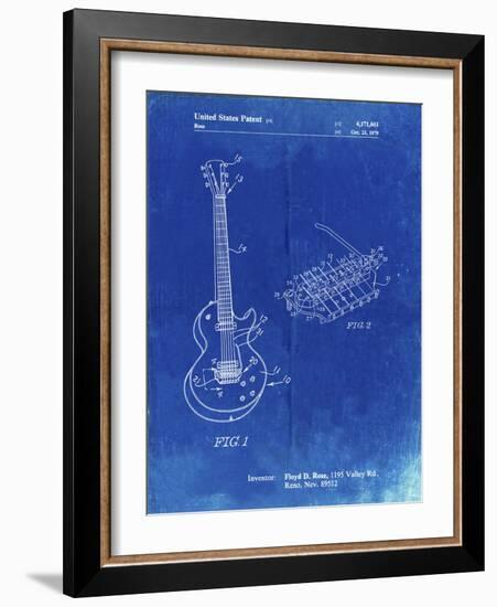 PP818-Faded Blueprint Floyd Rose Guitar Tremolo Patent Poster-Cole Borders-Framed Giclee Print