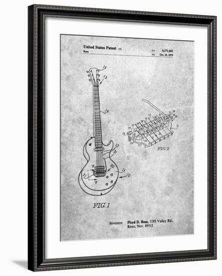 PP818-Slate Floyd Rose Guitar Tremolo Patent Poster-Cole Borders-Framed Giclee Print