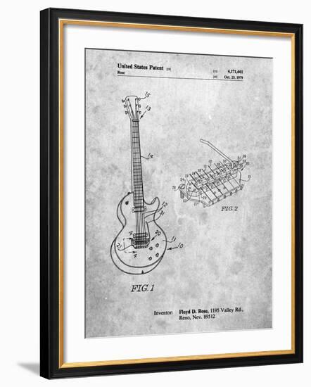 PP818-Slate Floyd Rose Guitar Tremolo Patent Poster-Cole Borders-Framed Giclee Print