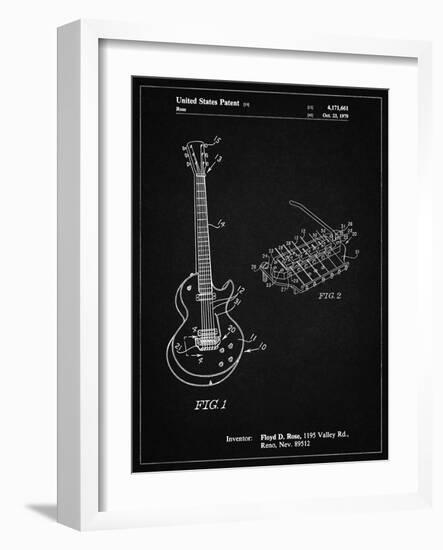 PP818-Vintage Black Floyd Rose Guitar Tremolo Patent Poster-Cole Borders-Framed Giclee Print