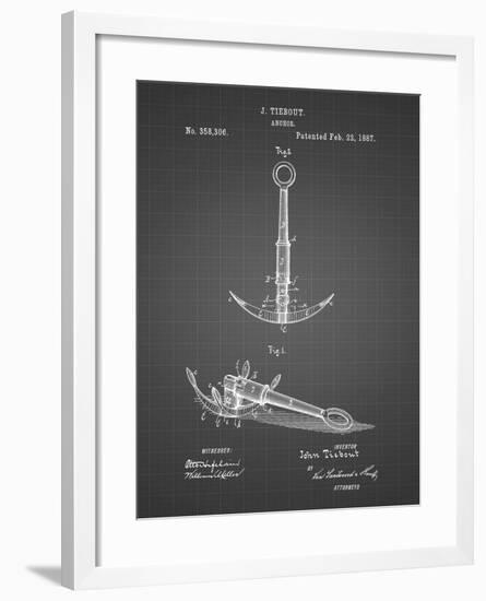 PP821-Black Grid Folding Grapnel Anchor Patent Poster-Cole Borders-Framed Giclee Print