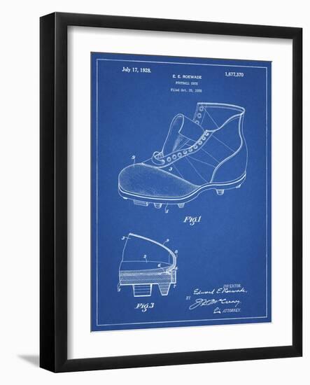 PP823-Blueprint Football Cleat 1928 Patent Poster-Cole Borders-Framed Giclee Print