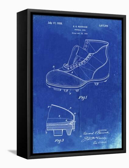 PP823-Faded Blueprint Football Cleat 1928 Patent Poster-Cole Borders-Framed Premier Image Canvas
