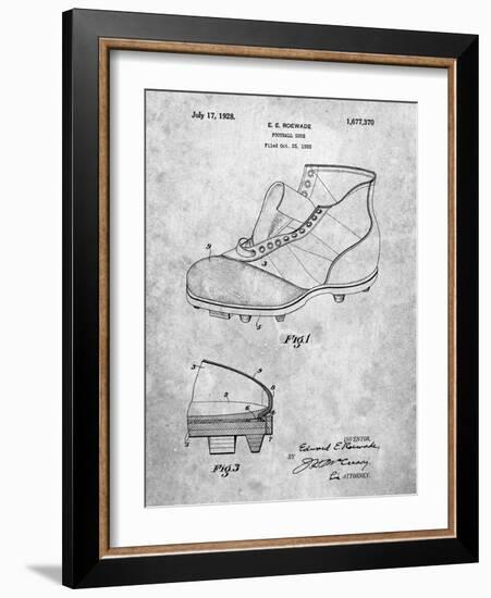 PP823-Slate Football Cleat 1928 Patent Poster-Cole Borders-Framed Giclee Print